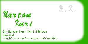 marton kuri business card